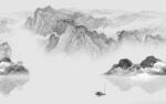 水墨灰色客厅山水 tif分层