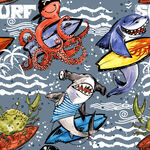 鲨鱼 卡通 几何 底纹 童装 