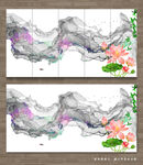 抽象水墨山水画