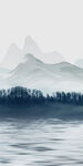 水墨背景墙玄关画 TIF分层