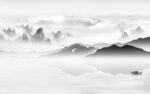 中式背景墙山水画 tif分层