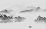 灰色 高档爆款山水 tif分层