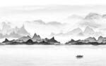 简约现代山水新画 tif分层