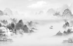 人气 客厅背景山水 tif分层