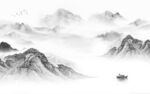 新中式客厅山水背景 TIF分层