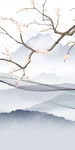 高端山水背景玄关 TIF分层