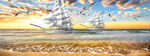 一帆风顺海景床头画