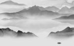 背景墙客厅灰色山水 tif分层