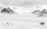 大气客厅灰色山水 tif分层