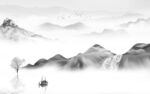 高清 墙画意境山水 TIF分层
