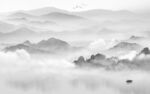 中式 电视墙画山水 TIF分层
