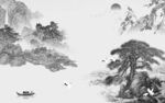 别墅背景墙山水图 TIF分层