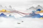 抽象烟雾麋鹿背景墙