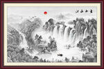 旭日东升山水画