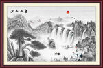 山水画水墨山水