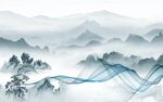 线条中式最新山水 tif分层