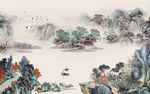 背景墙中国风新山水 tif分层