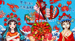 麻辣小龙虾海鲜背景墙