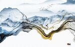 客厅新款山水墙画 tif分层