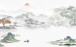 高清 新款山水墙画 tif分层