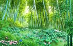 荷花池竹林背景墙