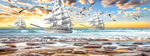 蓝天大海沙滩风景床头画装饰画