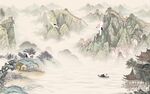 中式 电视别墅山水 TIF分层