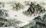 高档 别墅背景山水 tif分层