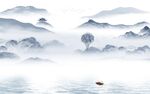 客厅 中式简约山水 TIF分层