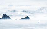 新中式高档背景山水 tif分层
