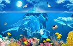 月光海底背景墙