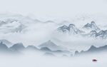 新中式客厅山水墙画 tif分层