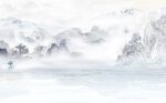 高山流水新中式山水电视背景墙