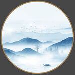 水墨山