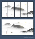 线条山水画