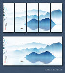 线条山水画