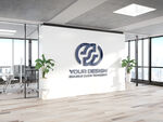 公司背景墙logo样机图片