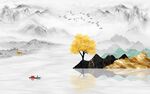 简约现代新中式电视背景墙