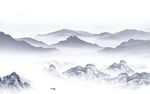 意境 别墅背景山水 TIF分层