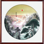 迎客松山水画