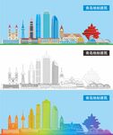 青岛地标建筑剪影