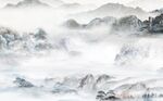 磅礴大气山水画新中式背景墙