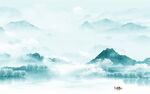 高档 意境客厅山水 tif分层