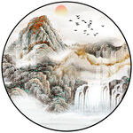圆形山水画