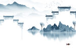 徽派 客厅最新山水 TIF分层