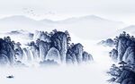 最新山水背景墙 TIF分层