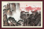 迎客松山水画