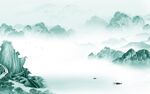 简约新款山水墙画 tif分层
