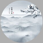 圆形山水画