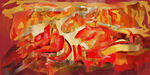 现代抽象长城油画